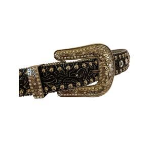 Blazin Roxx Cowgirl leather belt sparkling rhinestones and silver small